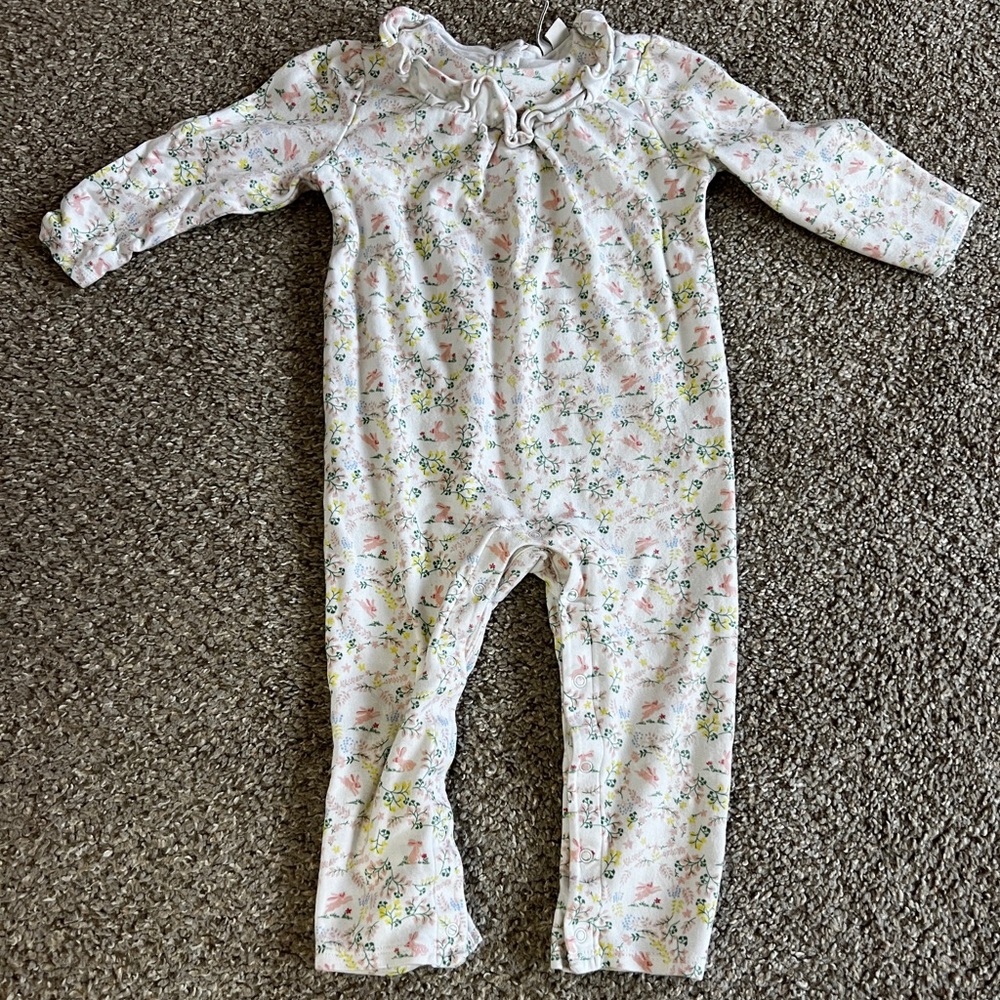 Janie and Jack girls floral white romper coveralls 18-24 months B1G1 50% off